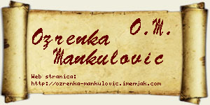 Ozrenka Mankulović vizit kartica